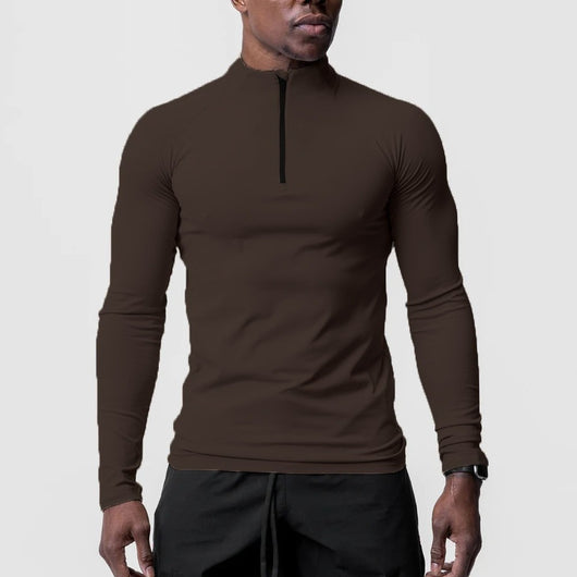 Playera Deportiva de Cuello Alto con Cierre Medio para Entrenamiento - Image 2