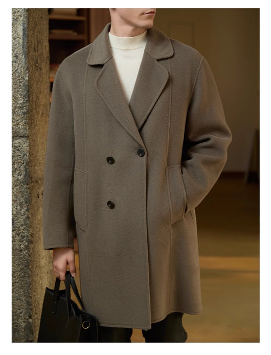 Abrigo de Lana Reversible para Hombre - Largo Medio Premium - Image 13