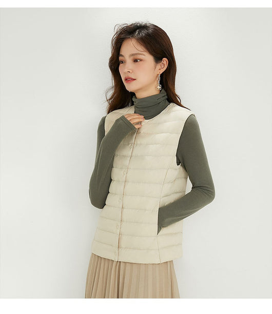 Chaleco Acolchado Ligero para Mujer - Cuello Redondo Cálido y Versátil - Image 31