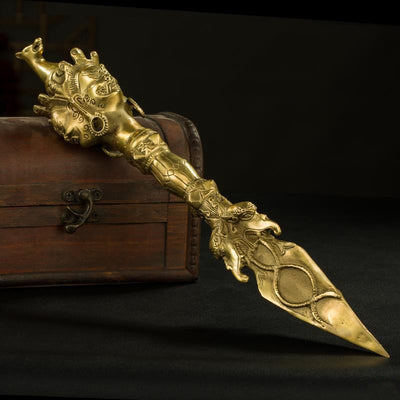 Vajra Cabeza de Caballo de Cobre Puro - Instrumento Tibetano Antiguo para Decoración - Image 11