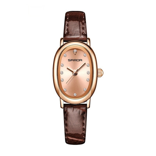 Reloj de Cuarzo para Mujer con Correa de Cuero y Acero Inoxidable Resistente al Agua - Image 8