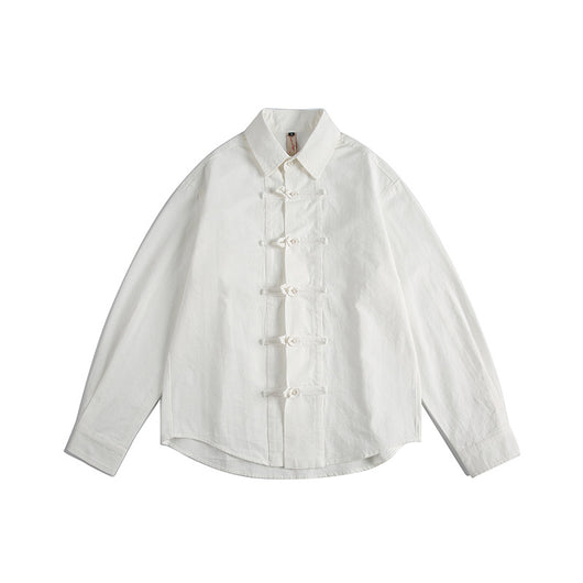 Camisa Unisex con Botones Nudos Chinos de Manga Larga - Image 5