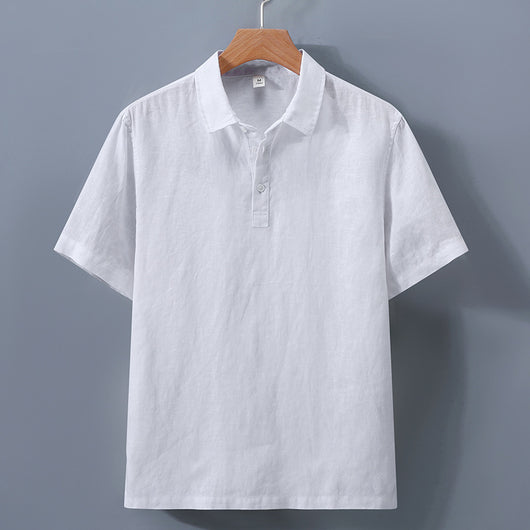 Camisa de Lino Puro para Hombre con Cuello Italiano - Image 7
