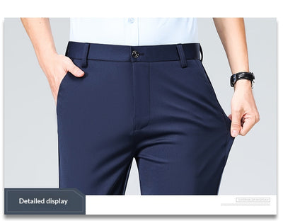 Pantalones Casuales Ejecutivos Slim Fit Ice Silk Antirruga para Hombre - Image 30