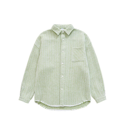 Abrigo Camisa Cuadros Otoño Invierno Oversize Borde Deshilachado - Image 7