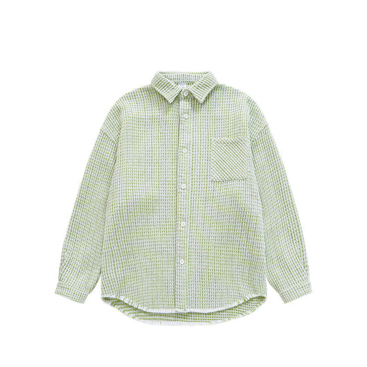 Abrigo Camisa Cuadros Otoño Invierno Oversize Borde Deshilachado - Image 7