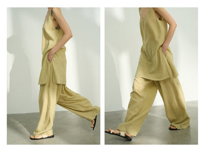 Pantalones Casuales Tencel Efecto Piedra con Cintura Elástica - Image 32