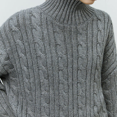 Suéter Cuello Alto Trenzado para Mujer - Otoño e Invierno - Image 10
