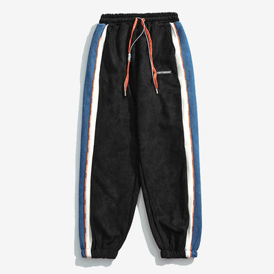 Pantalón Suelto de Gamuza con Contraste de Colores y Cintura Ajustable - Image 3