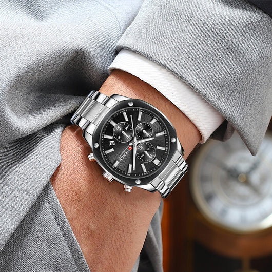 Reloj Empresarial Impermeable para Hombre con Seis Agujas y Calendario - Image 10
