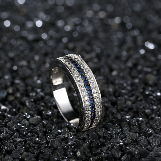 Anillo de Compromiso Circonita Azul y Blanca - Image 4