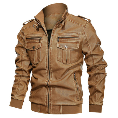 Chaqueta de Cuero PU para Motociclista Estilo Universitario - Image 10