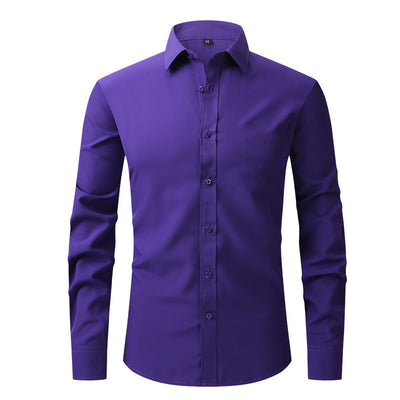 Camisa Elástica de Talla Grande para Hombre de Manga Larga - Image 2