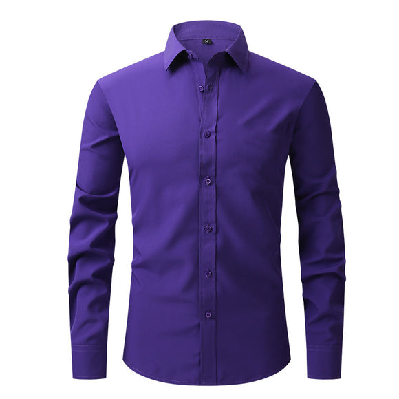 Camisa Elástica de Talla Grande para Hombre de Manga Larga