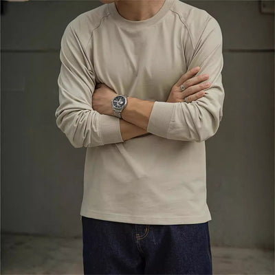 Camisa Raglan Vintage de Algodón para Hombre - Manga Larga Otoño - Image 14