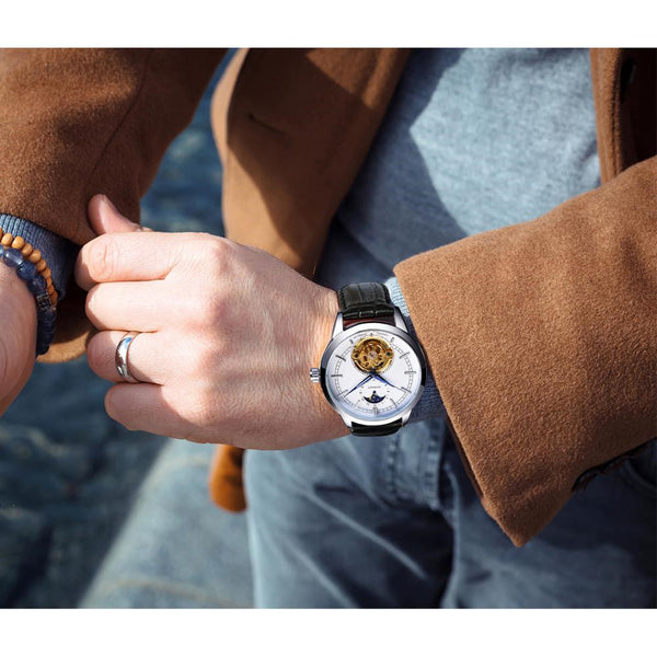 Reloj Mecánico Hueco para Hombre - Diseño Casual Elegante