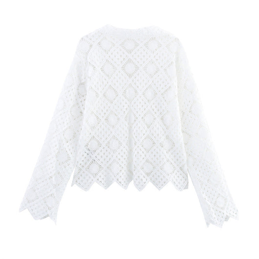 Blusa Elegante con Cuello en V y Bordados para Mujer - Image 2