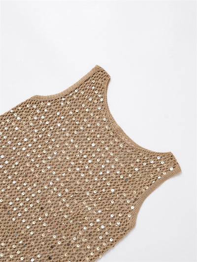 Chaleco Retro Artístico con Lentejuelas Caladas - Image 16