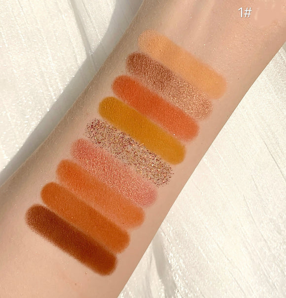 Paleta de Sombras Nacaradas Mate Glitter 9 Colores