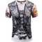 Chaleco Hip Hop Falso con Camiseta Slim Fit Manga Corta para Hombre