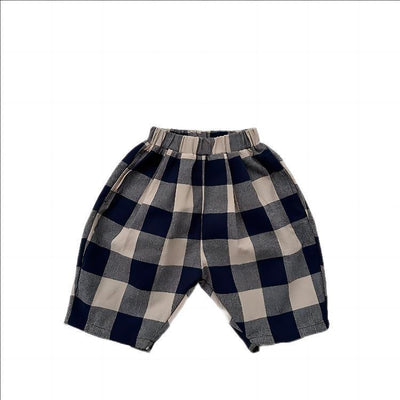 Pantalones Capri Cuadros Azul Retro para Niños - Image 6
