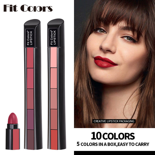 Set de 5 Labiales Mate Velvet Resistente al Agua - Rojo Sexy Larga Duración - Image 7