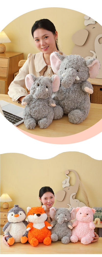 Peluche Elefante y Cerdo Gris de la Serie Lazy - Juguete Suave - Image 15