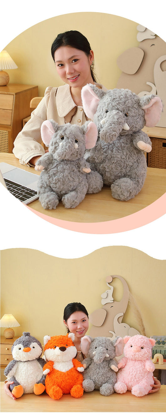 Peluche Elefante y Cerdo Gris de la Serie Lazy - Juguete Suave - Image 15