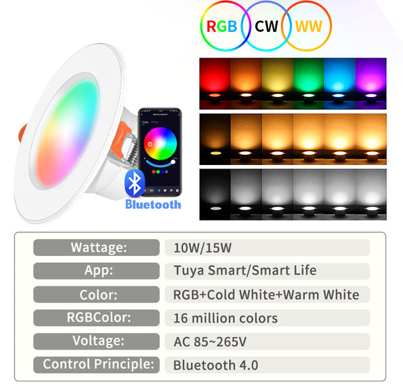 Foco Inteligente Bluetooth con Parlante, Control por Voz y Luz RGB Regulable