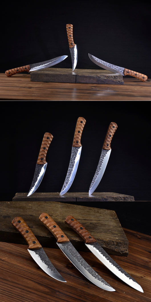Set de 3 Cuchillos de Carnicero con Mango de Palo de Rosa - Image 13