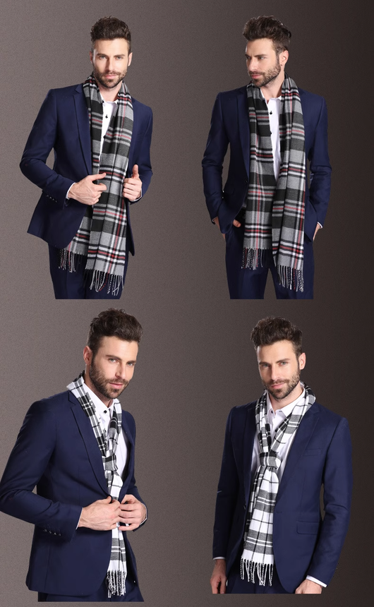 Bufanda Escocesa para Hombre Invierno Cálida Estilo Europa - Image 61