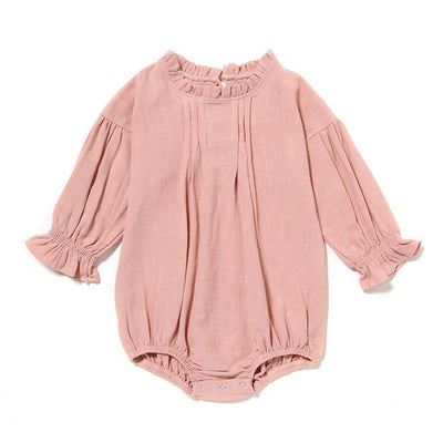 Pijama Infantil de Lino Manga Larga - Romper Liso y Cómodo - Image 6