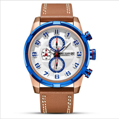 Reloj Deportivo Cronógrafo de Cuarzo con Correa de Cuero - Image 5