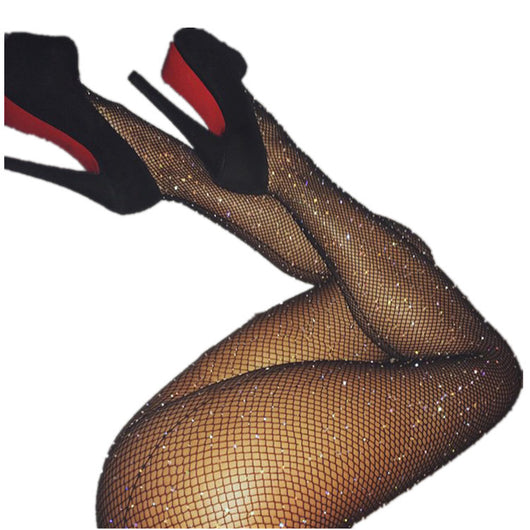 Calcetines de malla con strass verticales y diseño sexy - Image 4
