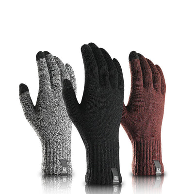 Guantes de Punto Térmicos con Pantalla Táctil, Forro de Terciopelo y Lana Gruesa Impermeable al Frío - Image 3