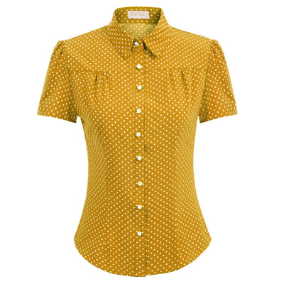 Camisa de Manga Corta con Lunares Estilo Moderno - Image 7