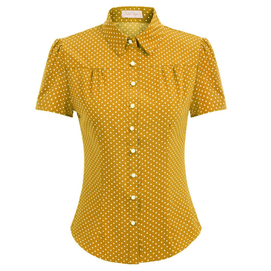 Camisa de Manga Corta con Lunares Estilo Moderno - Image 7