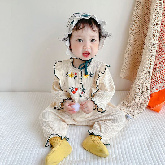 Jumpsuit Coreano para Bebé Niña Primavera - Mono Ligero Tipo Romper