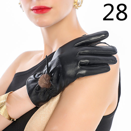 Guantes de Cuero para Moto Invierno Plus Forro Terciopelo Impermeables - Image 35