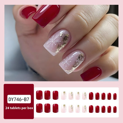 Pegatinas de Uñas Postizas con Pegamento Gelatinoso Navideño - Image 2