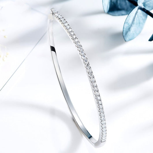 Pulsera Semirrígida de Moissanita en Oro Blanco 18K para Mujer - Image 5