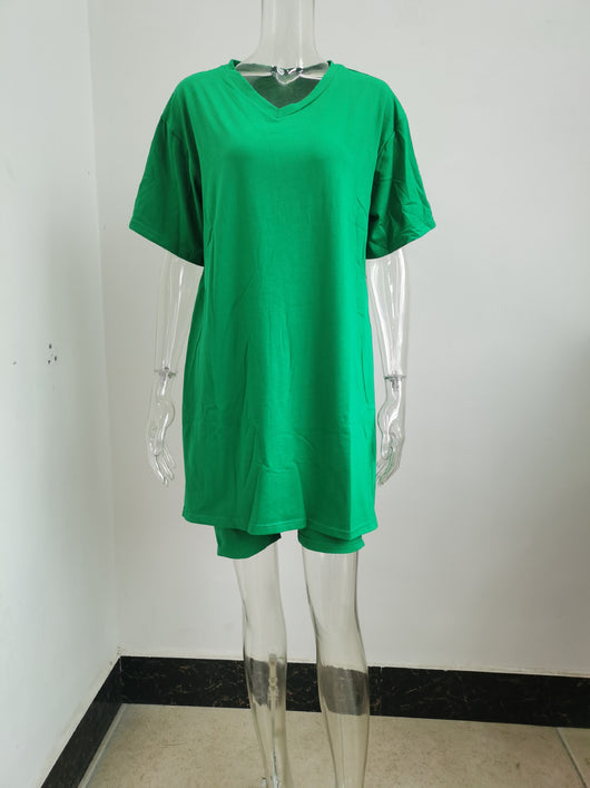 Conjunto de Verano Europeo Shorts y Playera Manga Corta Liso - Image 25