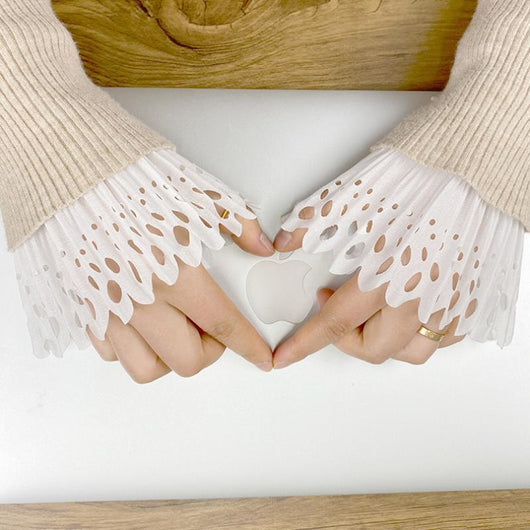 Suéter Blanco con Mangas de Encaje Falso - Algodón Premium para Mujer - Image 24