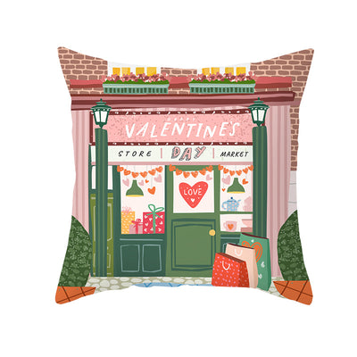 Funda de Cojín Estampada Melocotón para Sala y Dormitorio - Edición Día de San Valentín - Image 34
