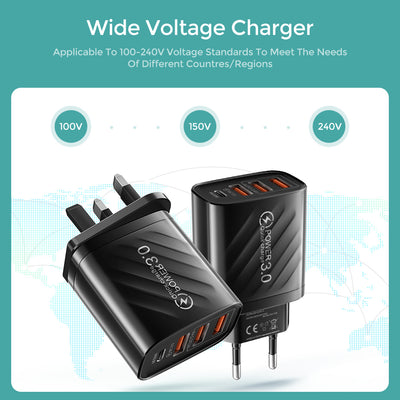 Cargador Multiuerto PD 3USB con Regulación UK - Image 9
