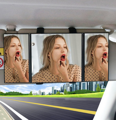 Espejo de Maquillaje para Auto con Parasol - Acero Inoxidable Premium