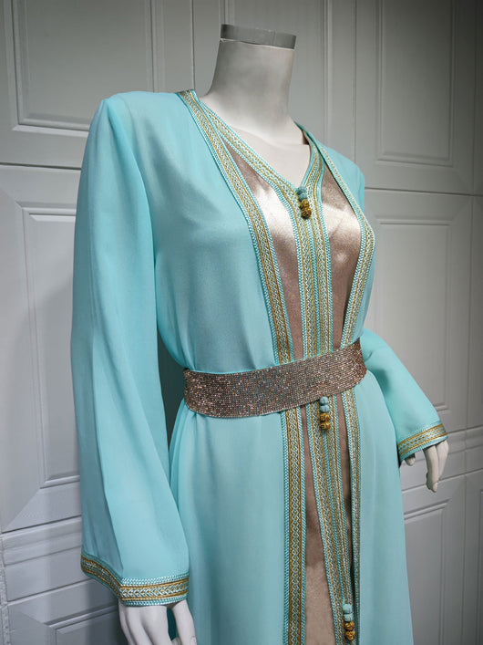 Vestido Chifón Modesto para Mujer - Ropa Musulmana Elegante - Image 14