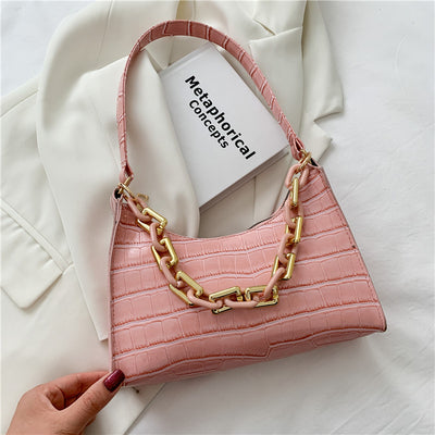 Bolso de Hombro con Textura de Piedra y Cadena para Mujer - Image 19