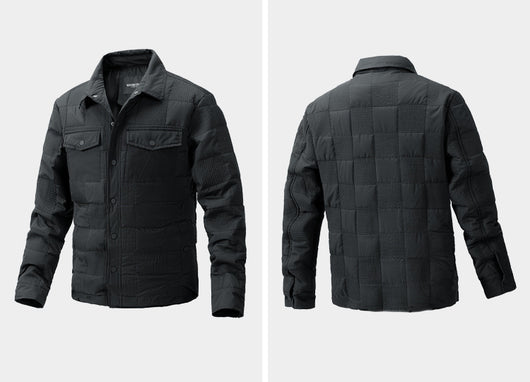 Chaqueta Acolchada de Algodón para Hombre - Estilo Business Casual con Cuello Polo - Image 11