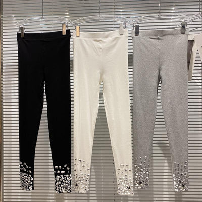 Leggings Deportivos Ajustados con Strass Brillante y Cintura Elástica - Image 3